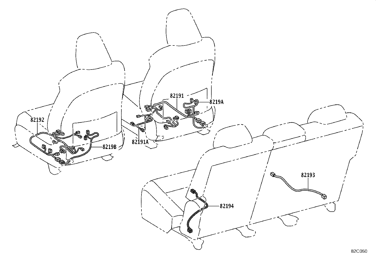 82191-48890 WIRE, FRONT SEAT, RH product image