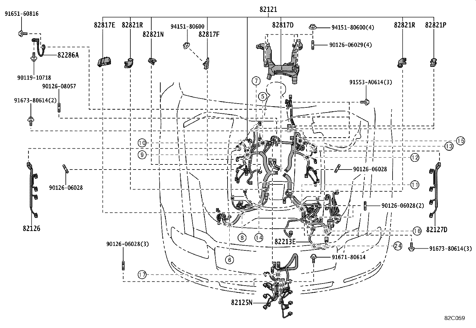 82142-40020 WIRE, INSTRUMENT PANEL, NO.2 product image