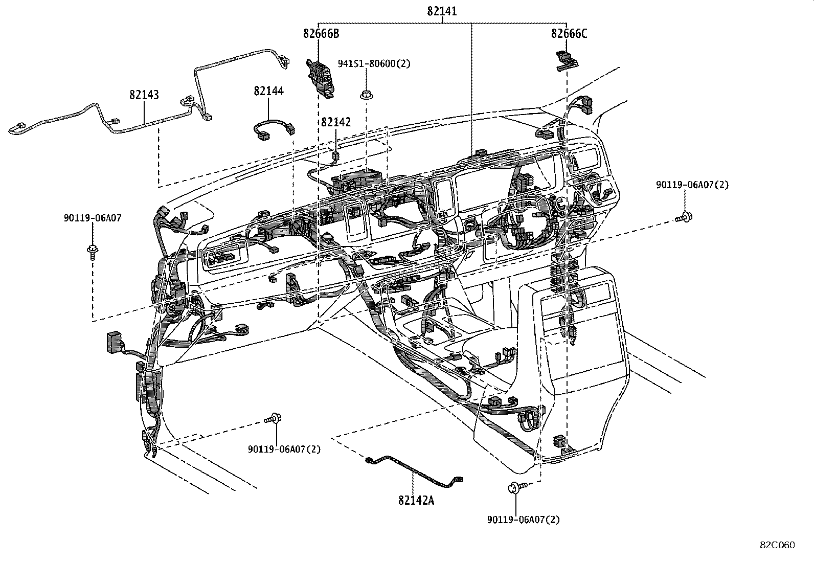 82142-40020 WIRE, INSTRUMENT PANEL, NO.2 product image