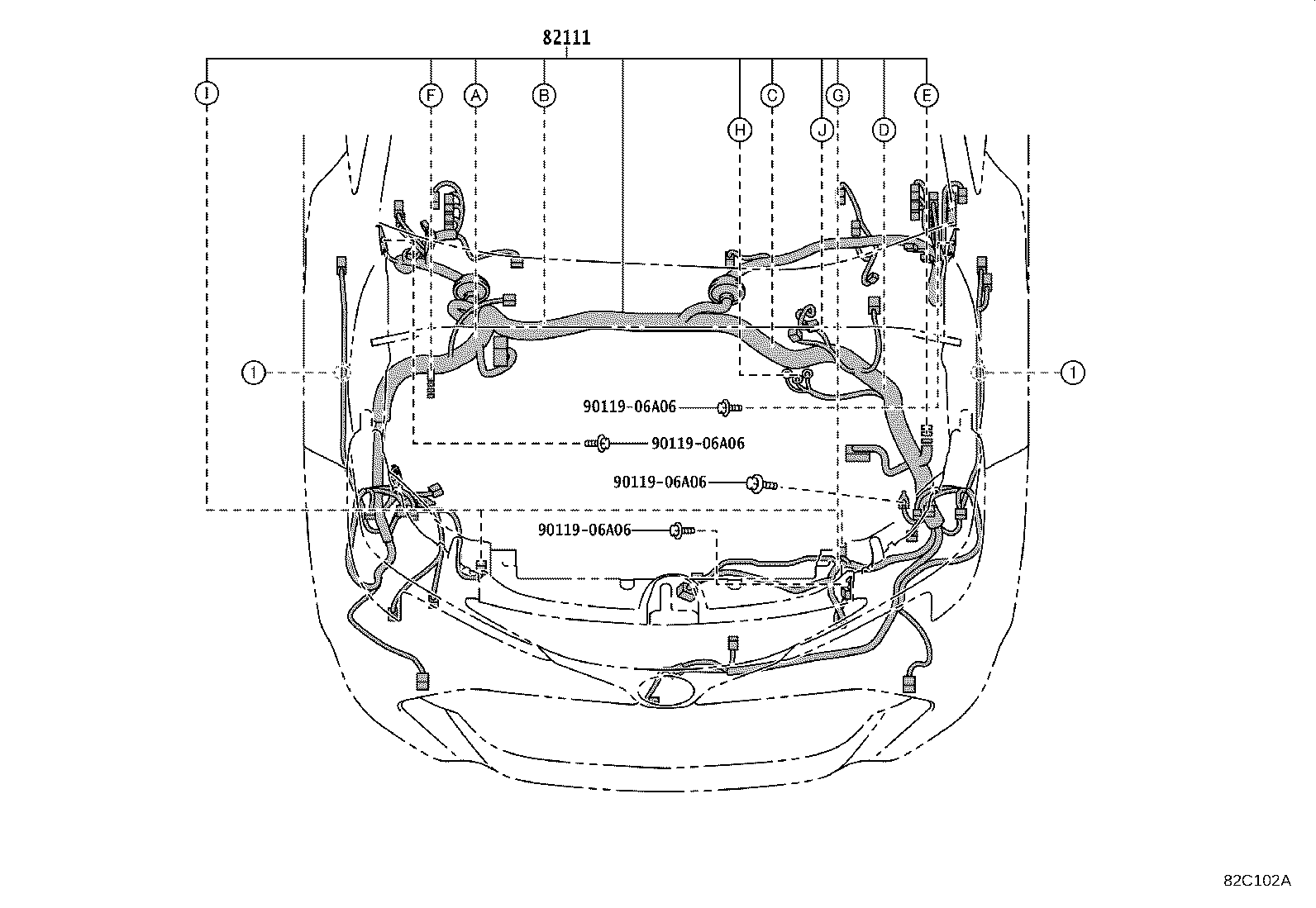 Toyota 82153-12C01 WIRE, REAR DOOR, NO.1