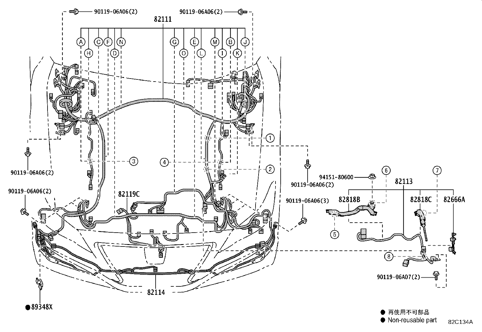 82151-30F81 WIRE, FRONT DOOR, RH product image