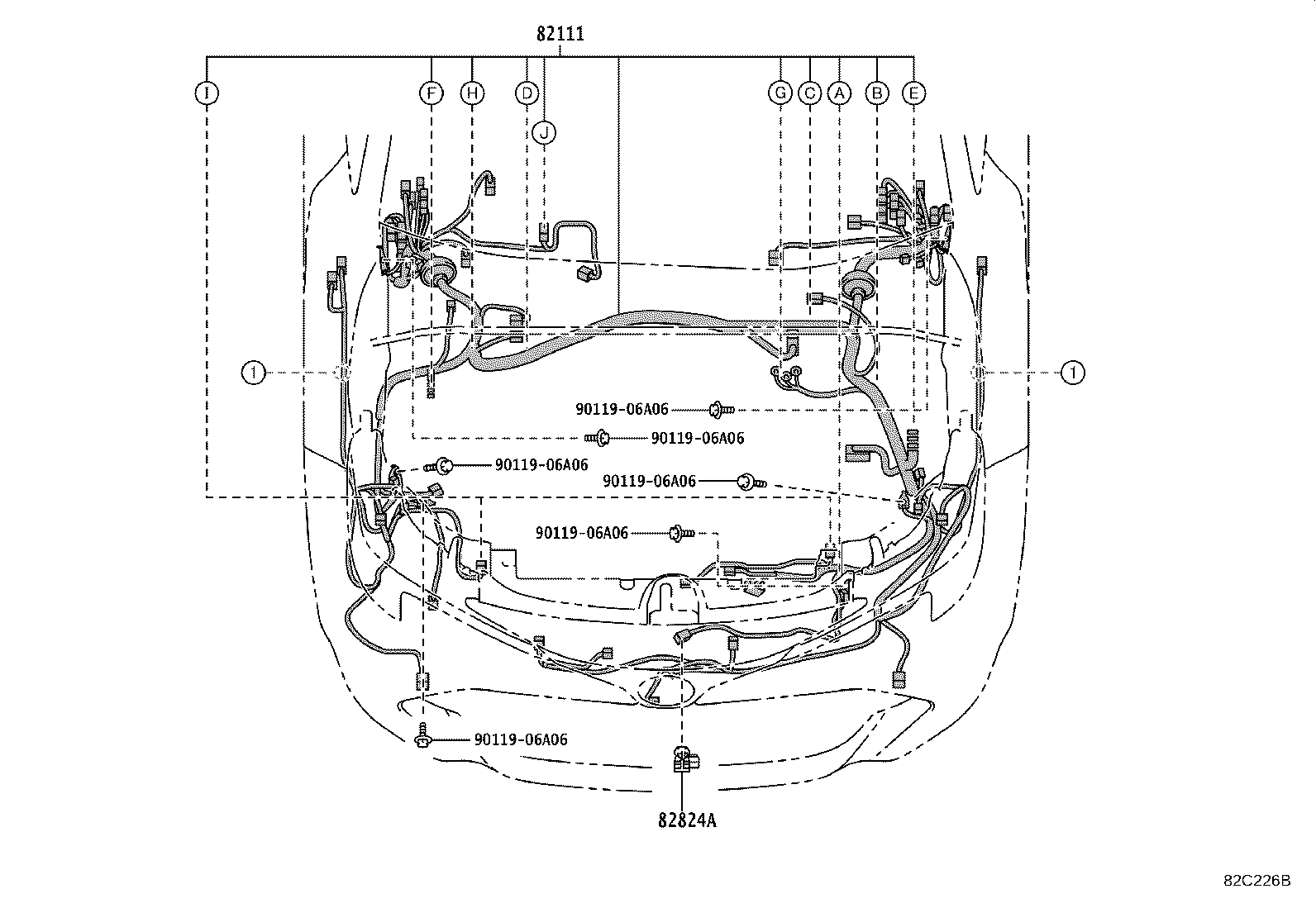 82183-12100 WIRE, FLOOR, NO.6 product image
