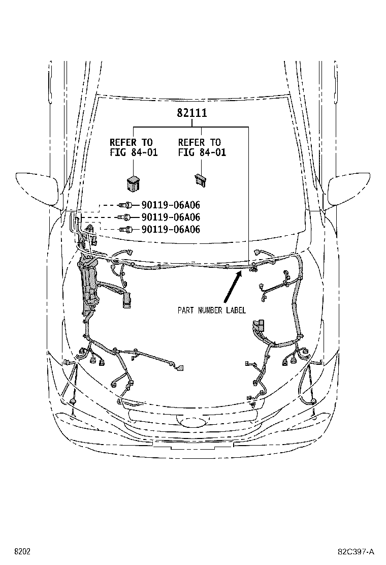 82153-BZ500 WIRE, REAR DOOR, NO.1 product image