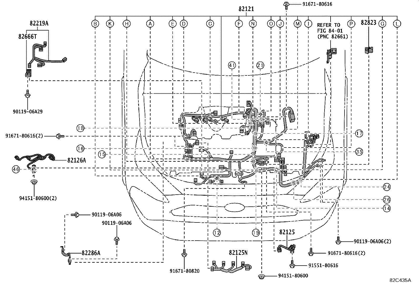 82154-42100 WIRE, REAR DOOR, NO.2 product image