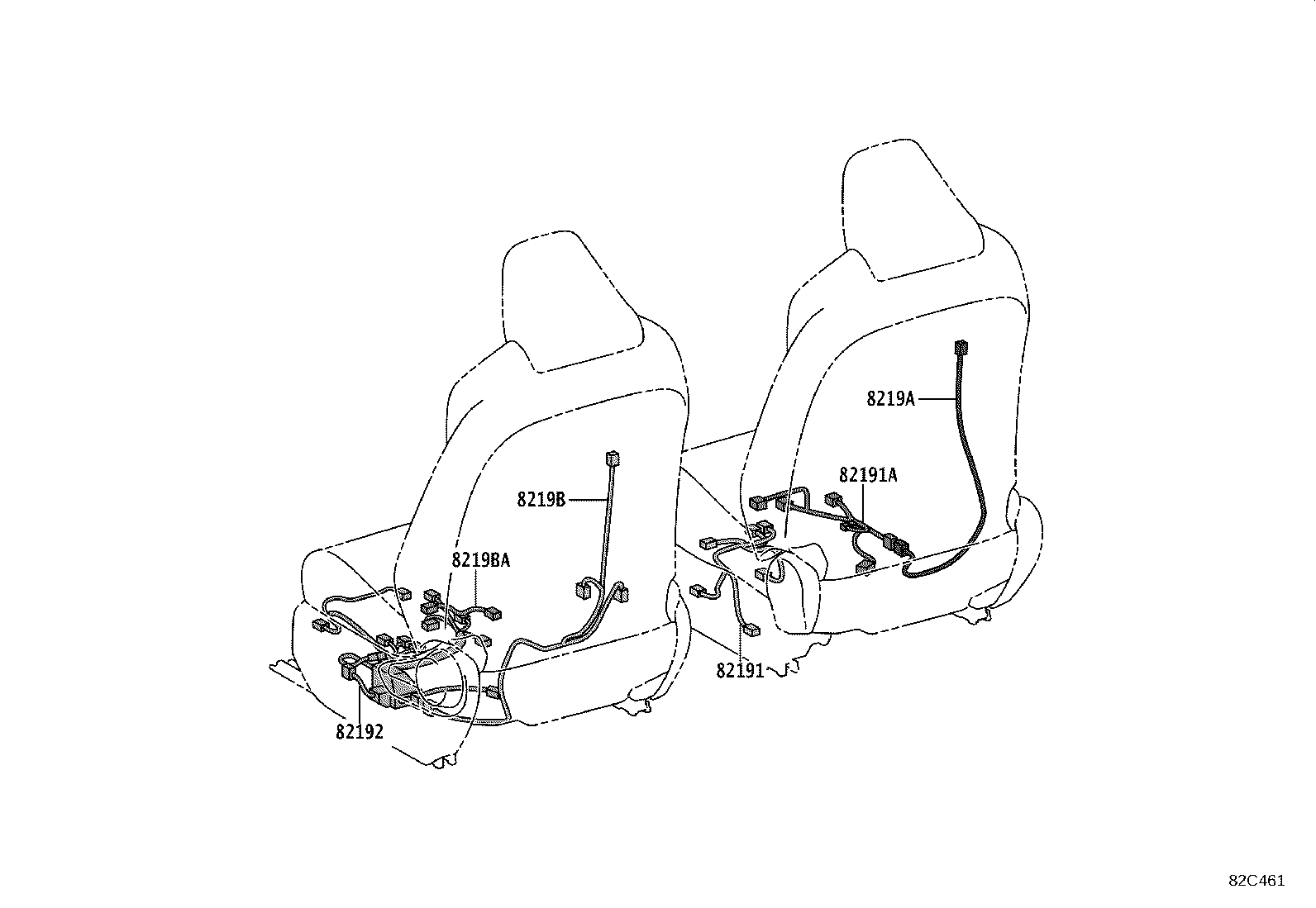 82191-42110 WIRE, FRONT SEAT, RH product image