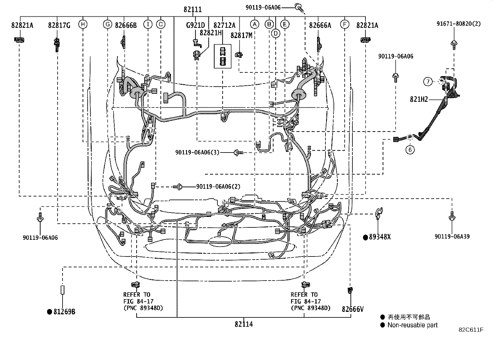 82154-42100 WIRE, REAR DOOR, NO.2 product image