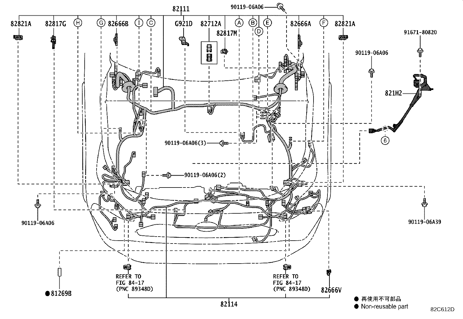 82154-42100 WIRE, REAR DOOR, NO.2 product image