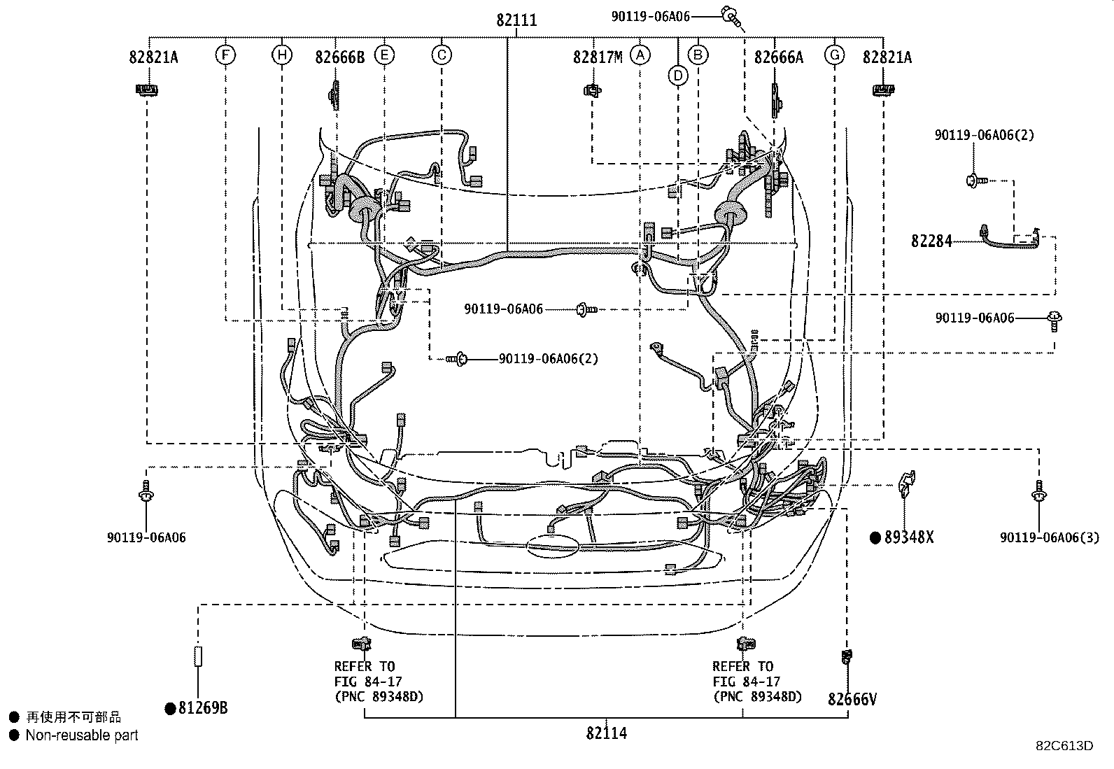82154-42100 WIRE, REAR DOOR, NO.2 product image
