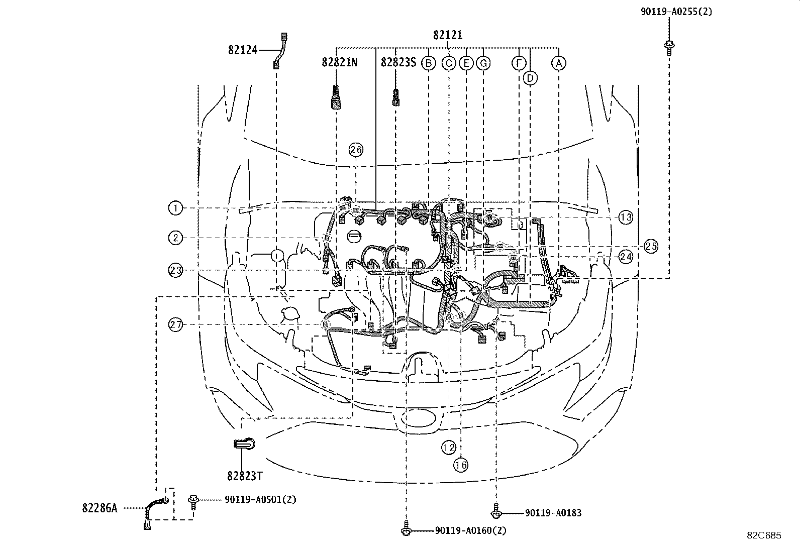 82192-02220 WIRE, FRONT SEAT, LH product image