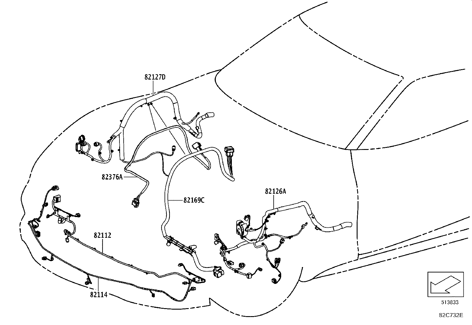 Toyota 82169-WAA57 WIRE, INSTRUMENT PANEL, NO.3