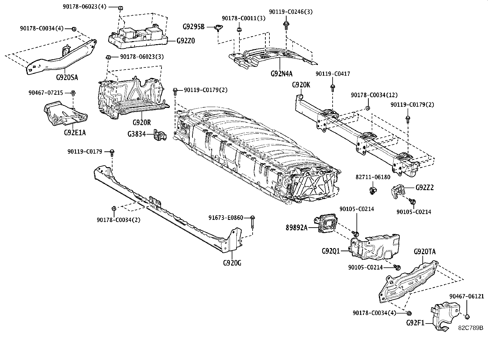 G920S-07010 SHIELD SUB-ASSY, HV BATTERY, NO.3 product image