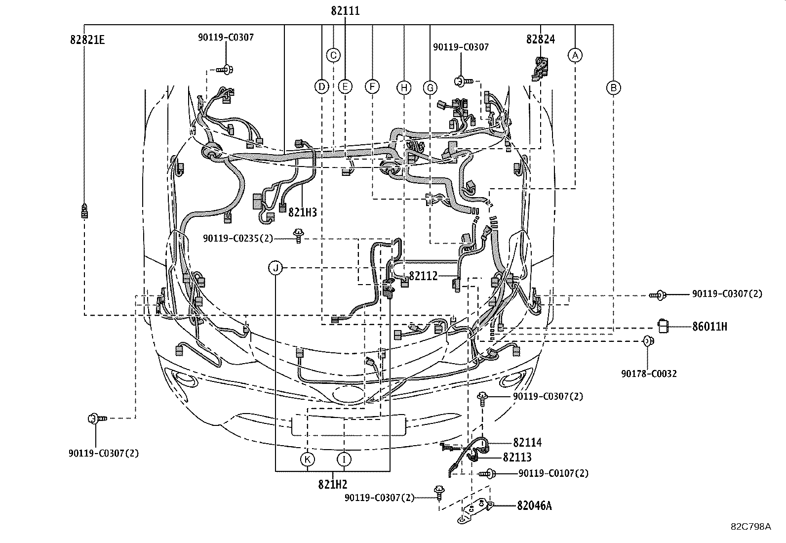 82165-02140 WIRE, FRAME, NO.2 product image