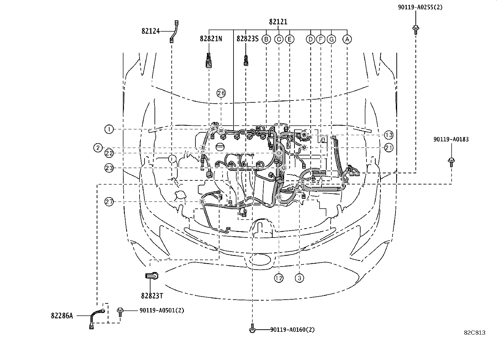 82192-02220 WIRE, FRONT SEAT, LH product image