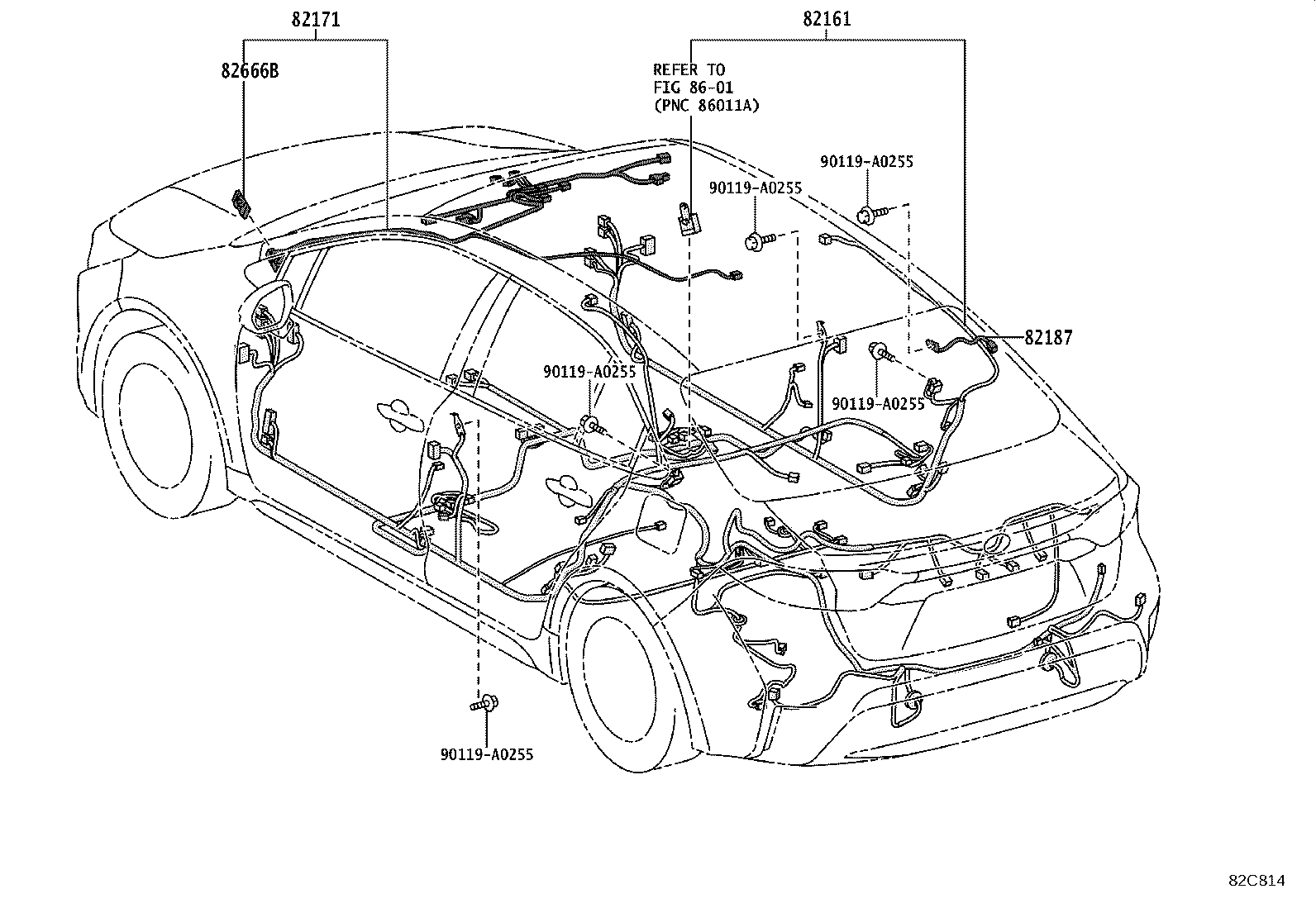 82192-02220 WIRE, FRONT SEAT, LH product image