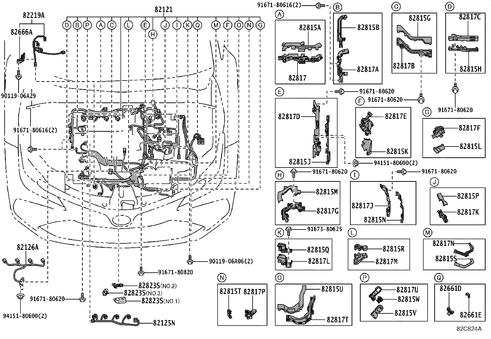 82114-02060 WIRE, ENGINE ROOM, NO.4 product image