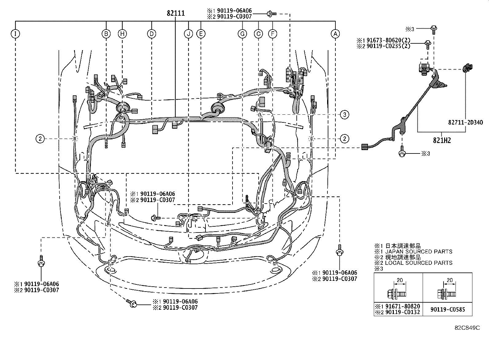 82140-02520 WIRE, INSTRUMENT PANEL, NO.2 product image
