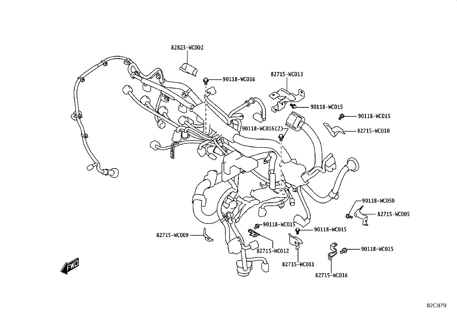82817-WC001 SUPPORT, WIRING HARNESS product image
