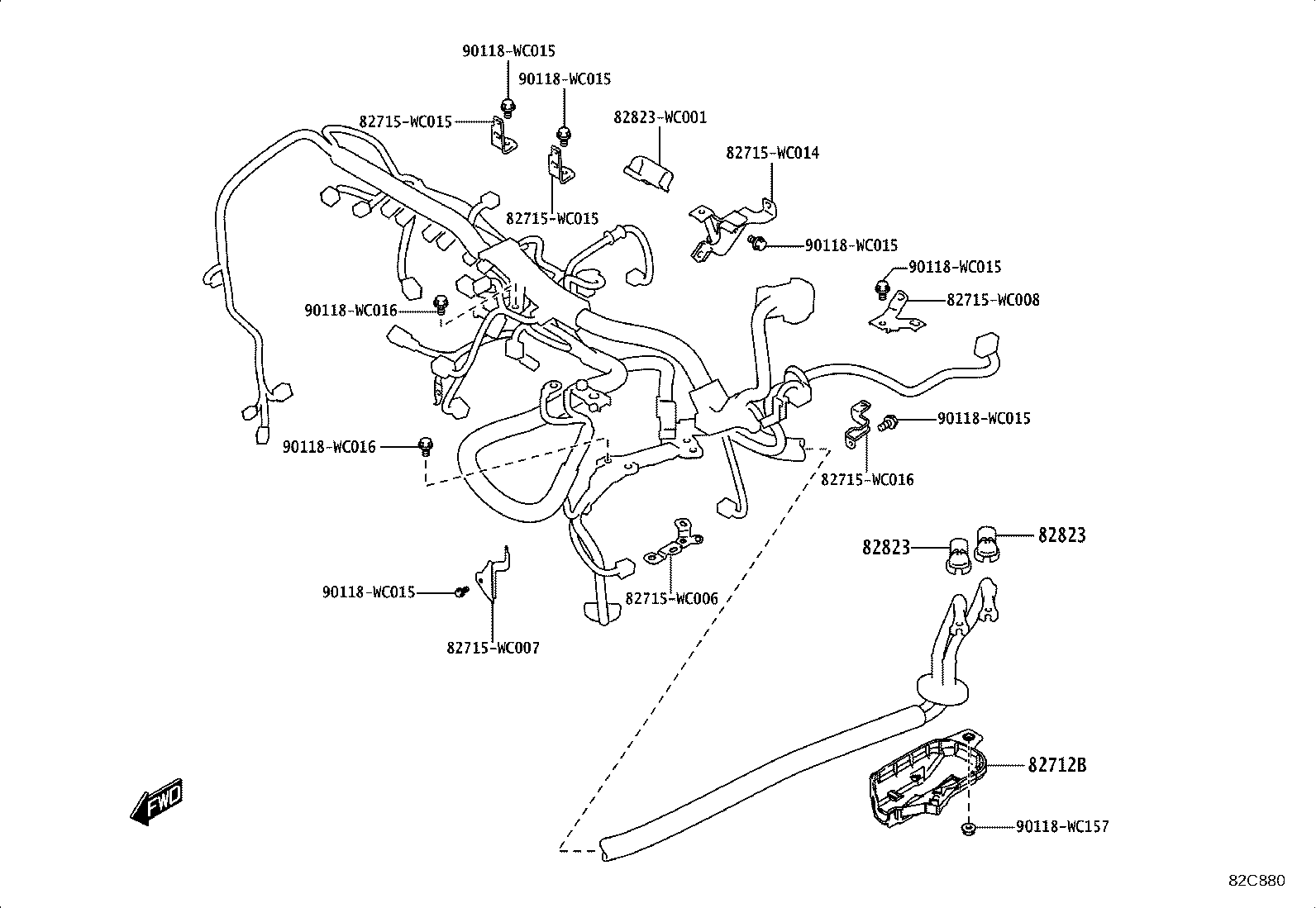 82817-WC001 SUPPORT, WIRING HARNESS product image