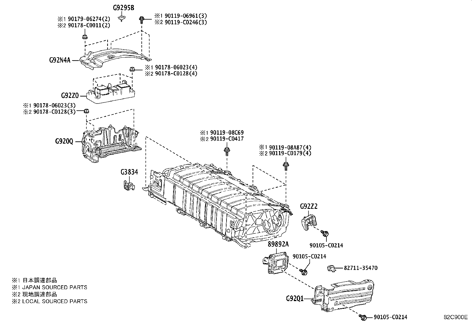 G920B-02030 BRACKET SUB-ASSY, HV BATTERY CARRIER, NO.1 product image