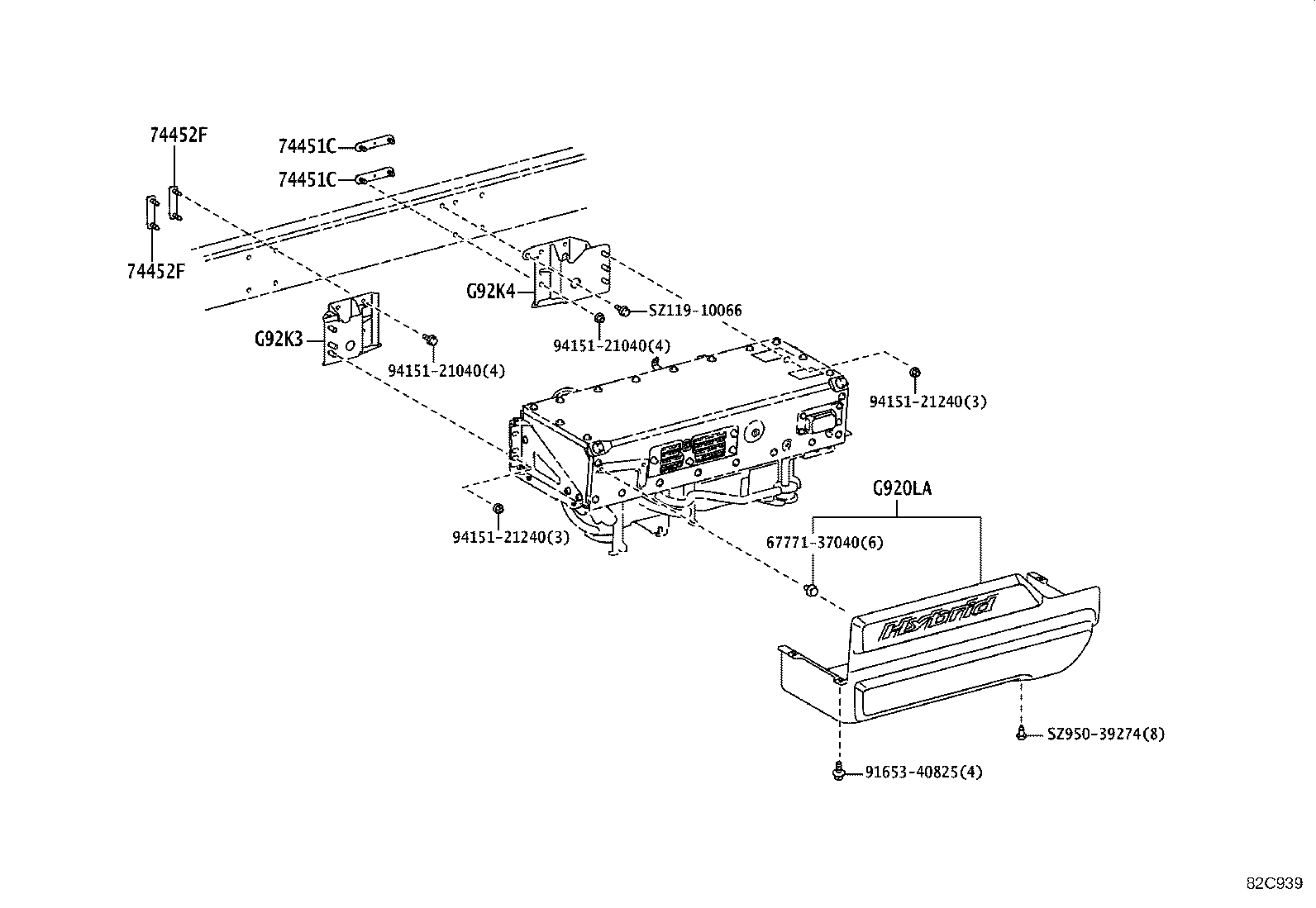 74402-37051 BRACKET, HYBRID BATTERY CARRIER, NO.2 product image