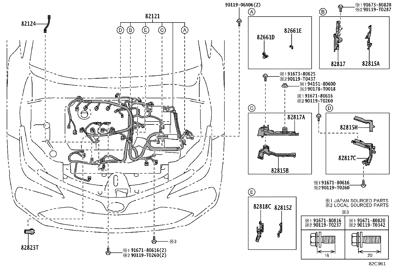 82114-02060 WIRE, ENGINE ROOM, NO.4 product image