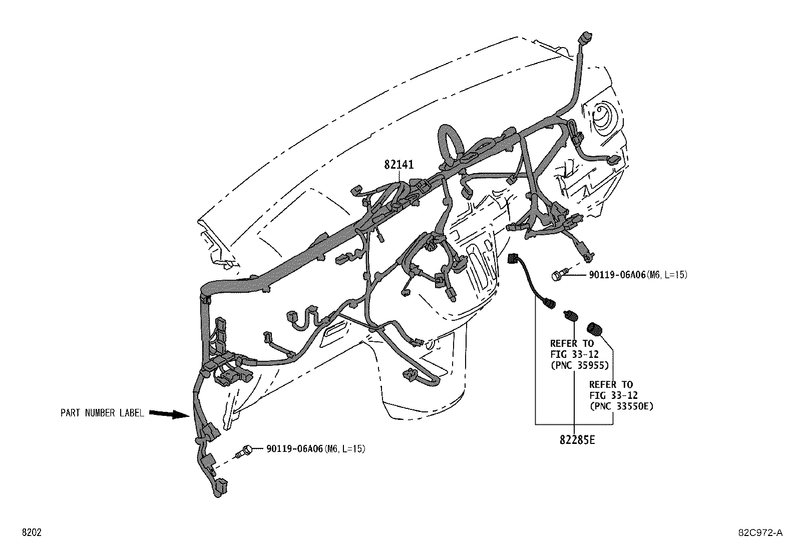 82153-BZ400 WIRE, REAR DOOR, RH product image