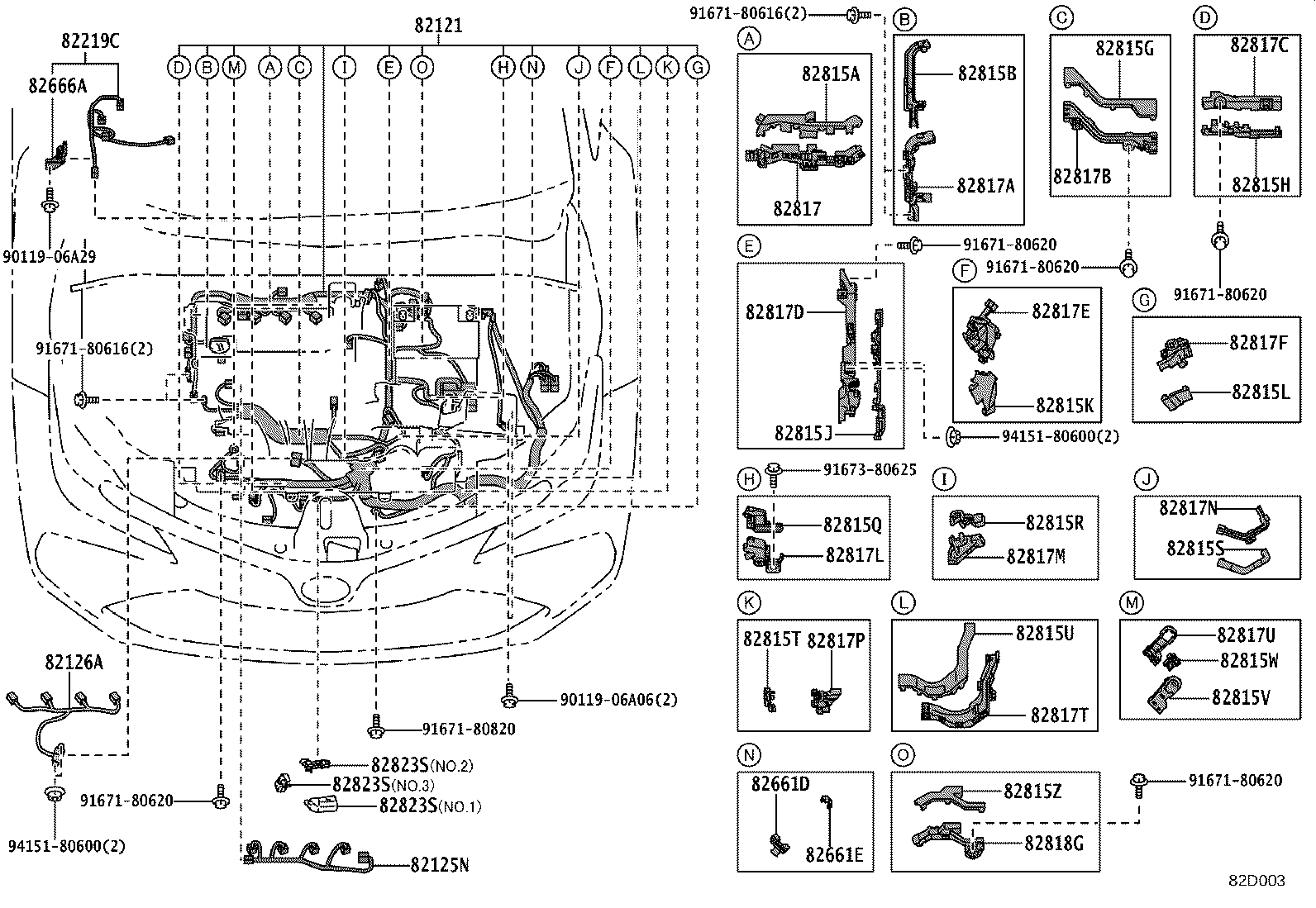 82140-02620 WIRE, INSTRUMENT PANEL, NO.2 product image