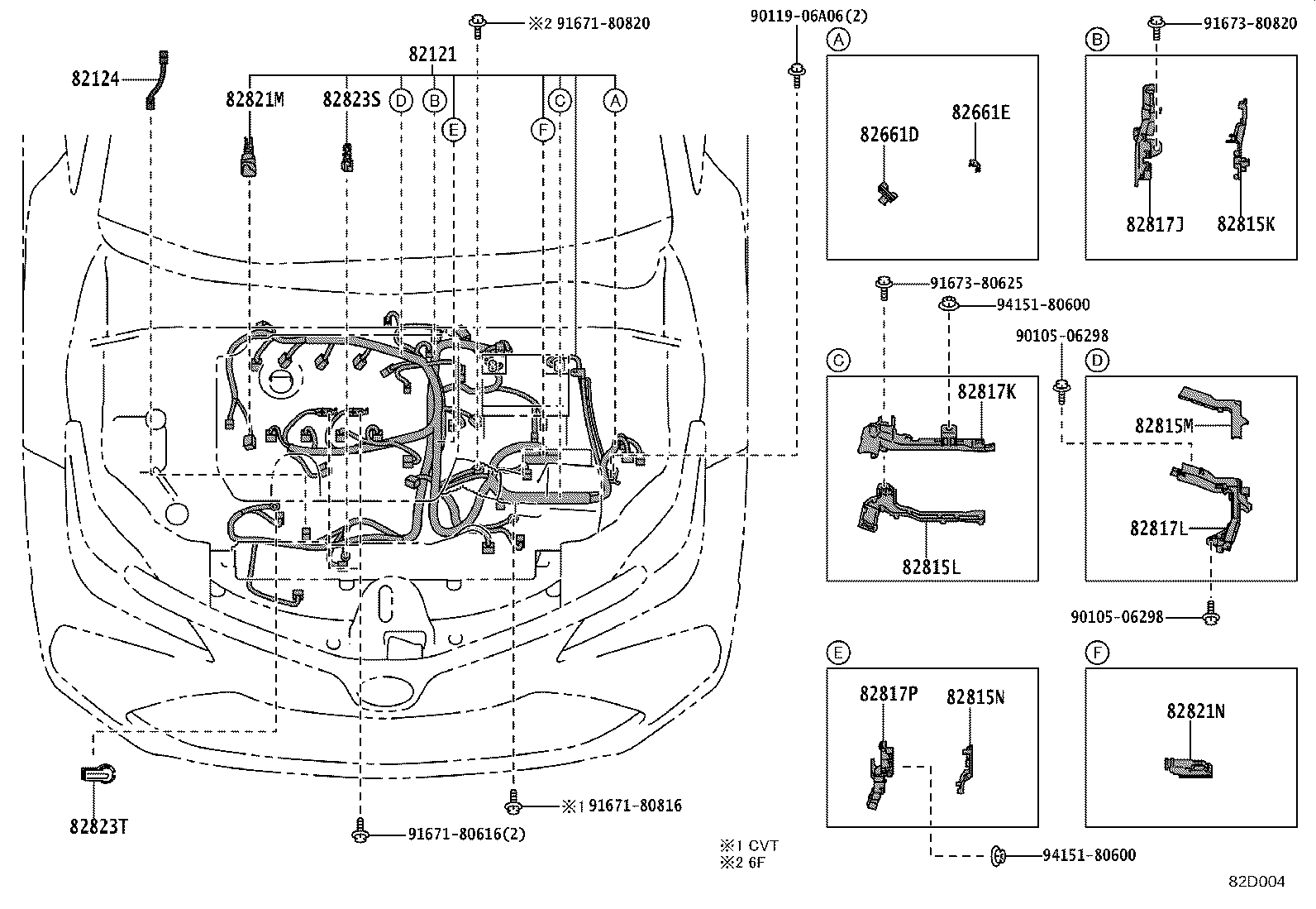 82140-02620 WIRE, INSTRUMENT PANEL, NO.2 product image