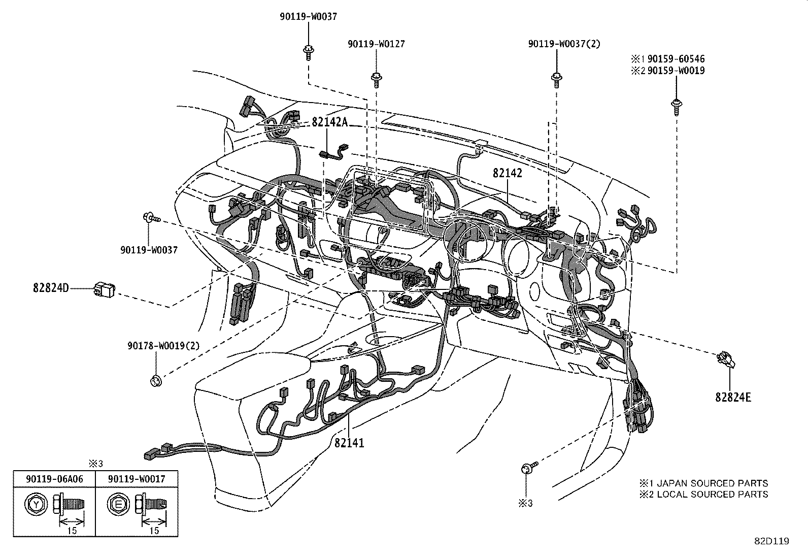 82191-F4011 WIRE, FRONT SEAT, RH product image