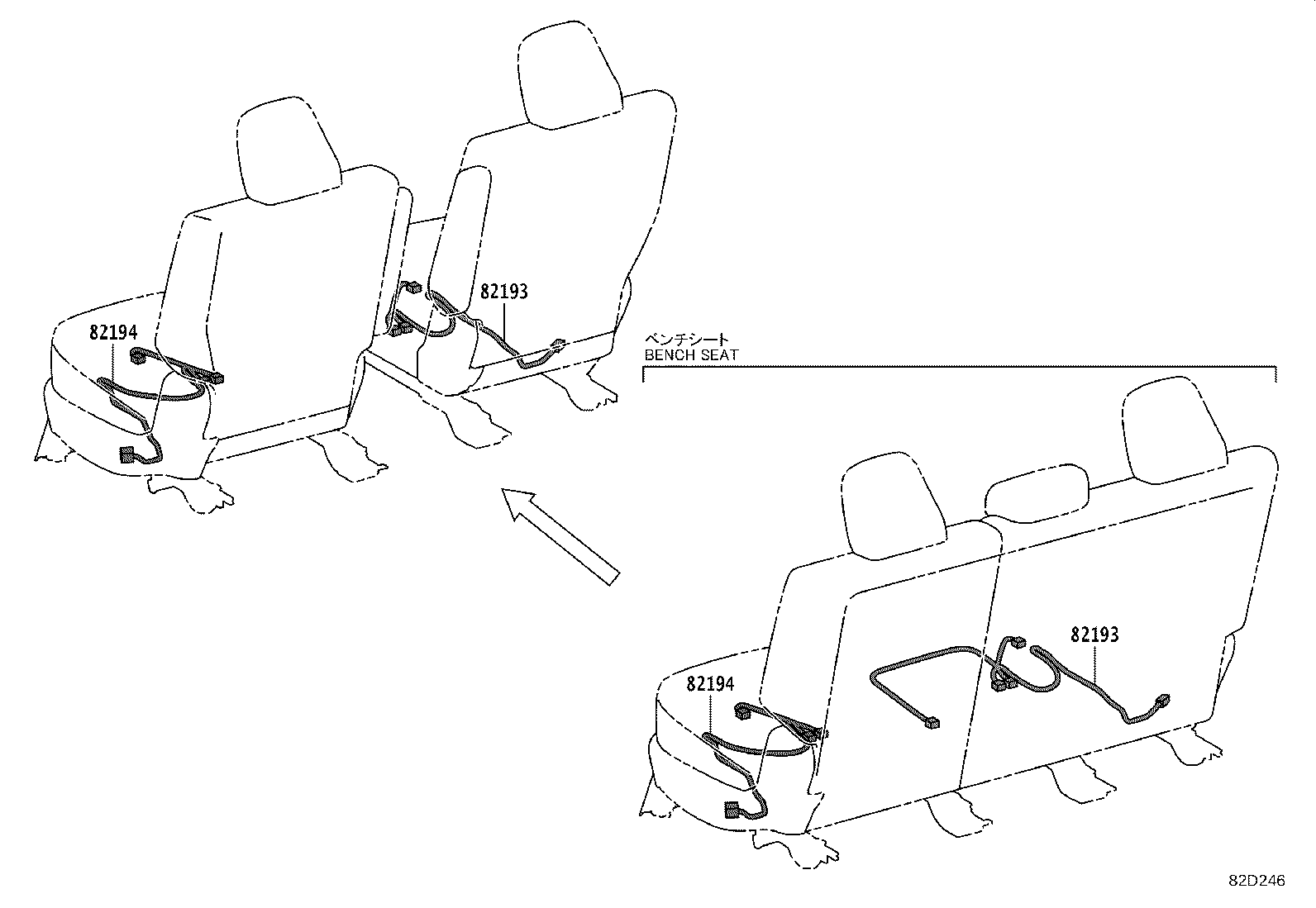 82191-08050 WIRE, FRONT SEAT, RH product image