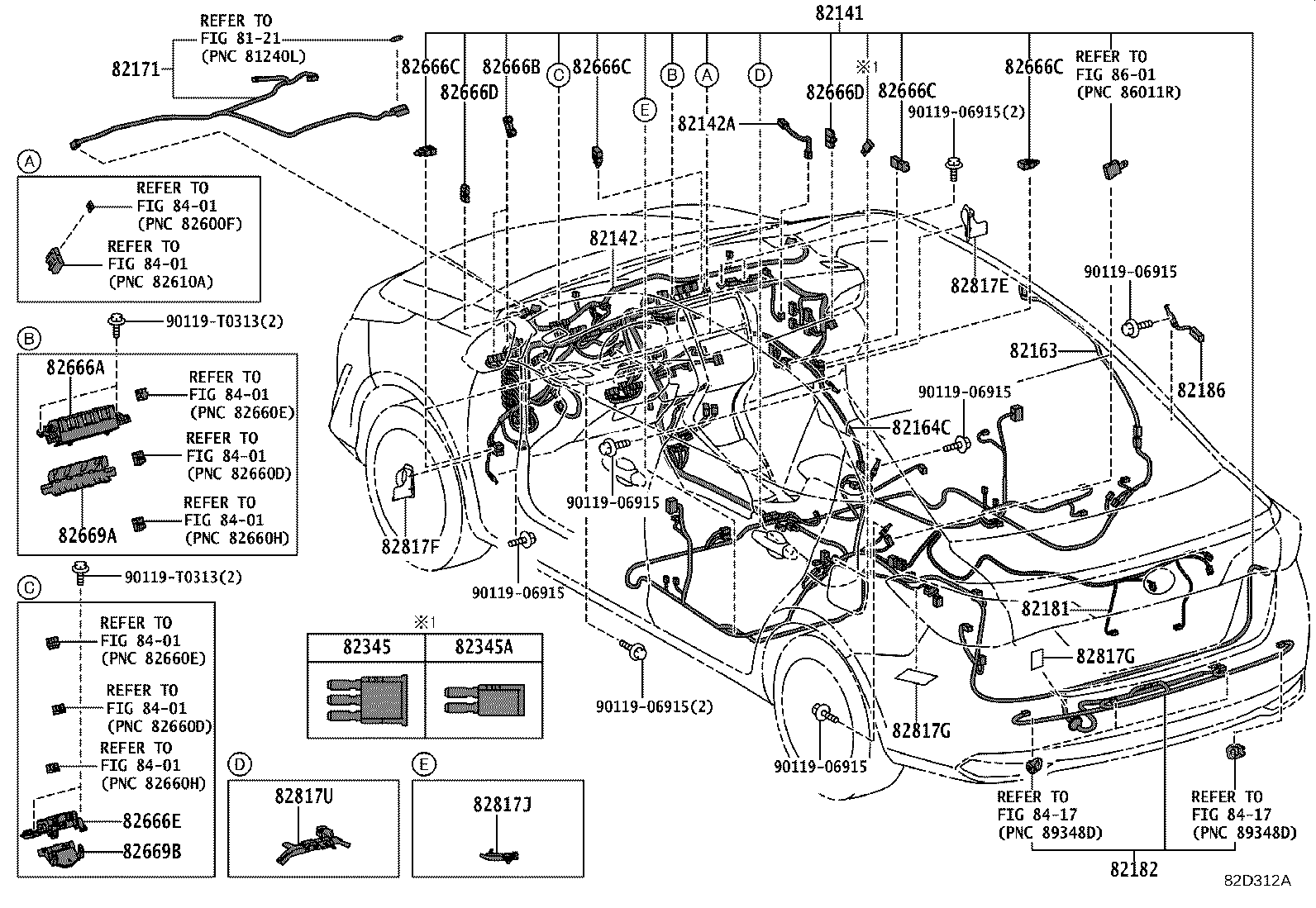 82142-0D820 WIRE, INSTRUMENT PANEL, NO.2 product image