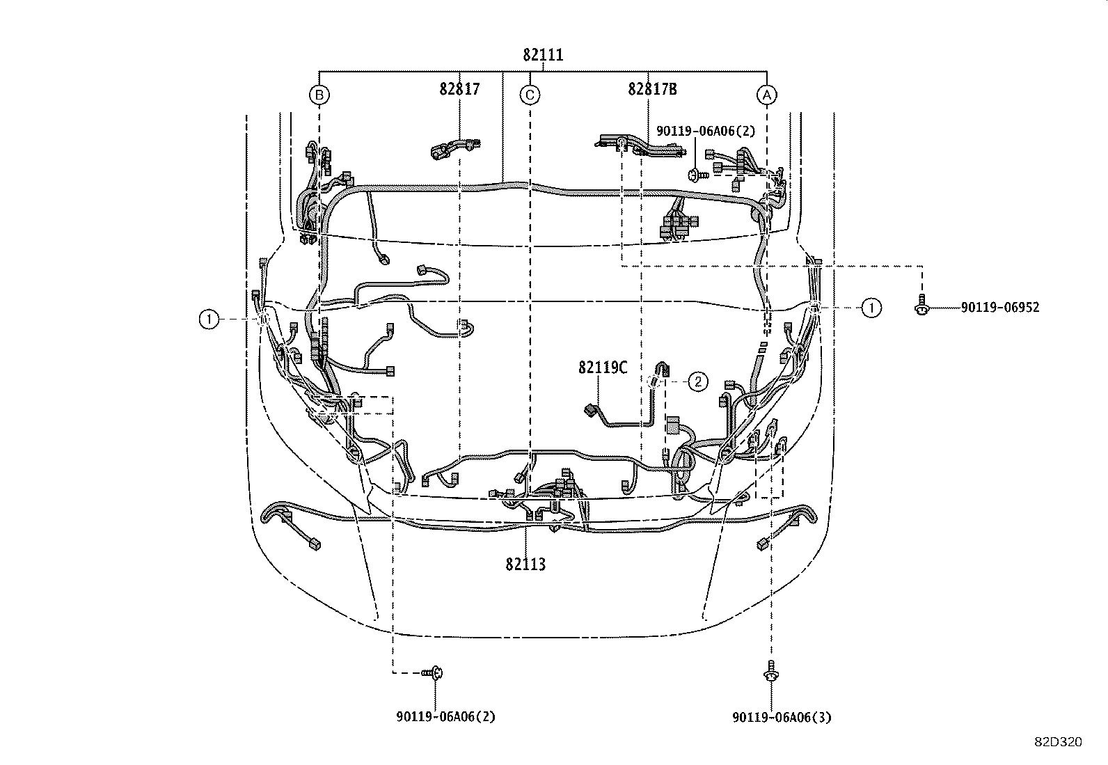 82142-26660 WIRE, INSTRUMENT PANEL, NO.2 product image