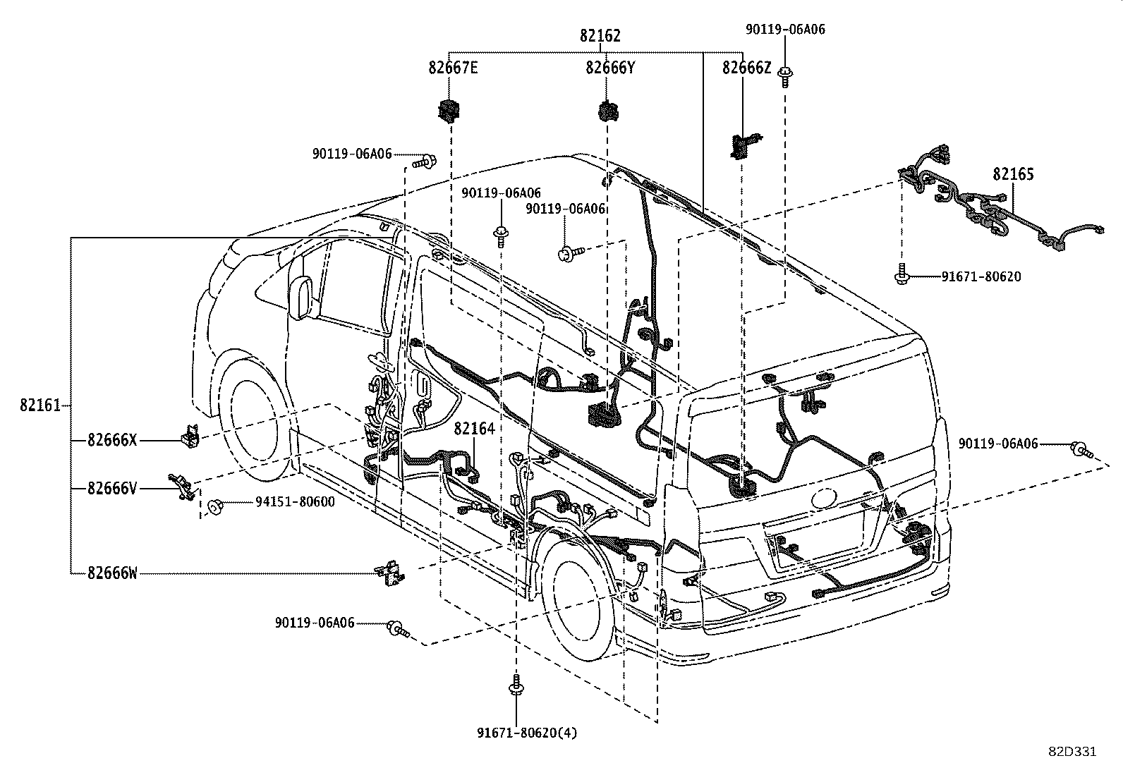 82142-26660 WIRE, INSTRUMENT PANEL, NO.2 product image