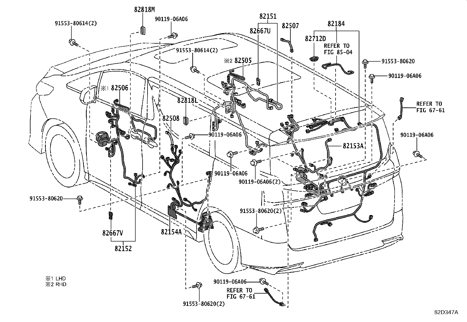 82142-58180 WIRE, INSTRUMENT PANEL, NO.2 product image