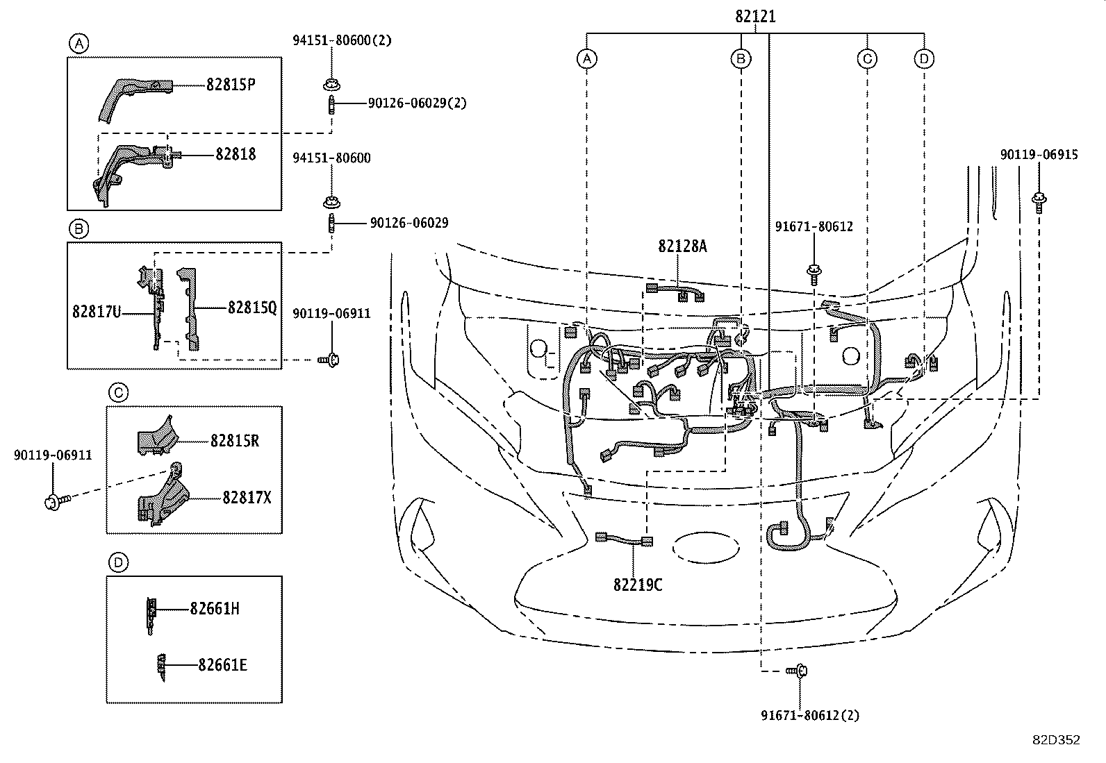 82142-58180 WIRE, INSTRUMENT PANEL, NO.2 product image