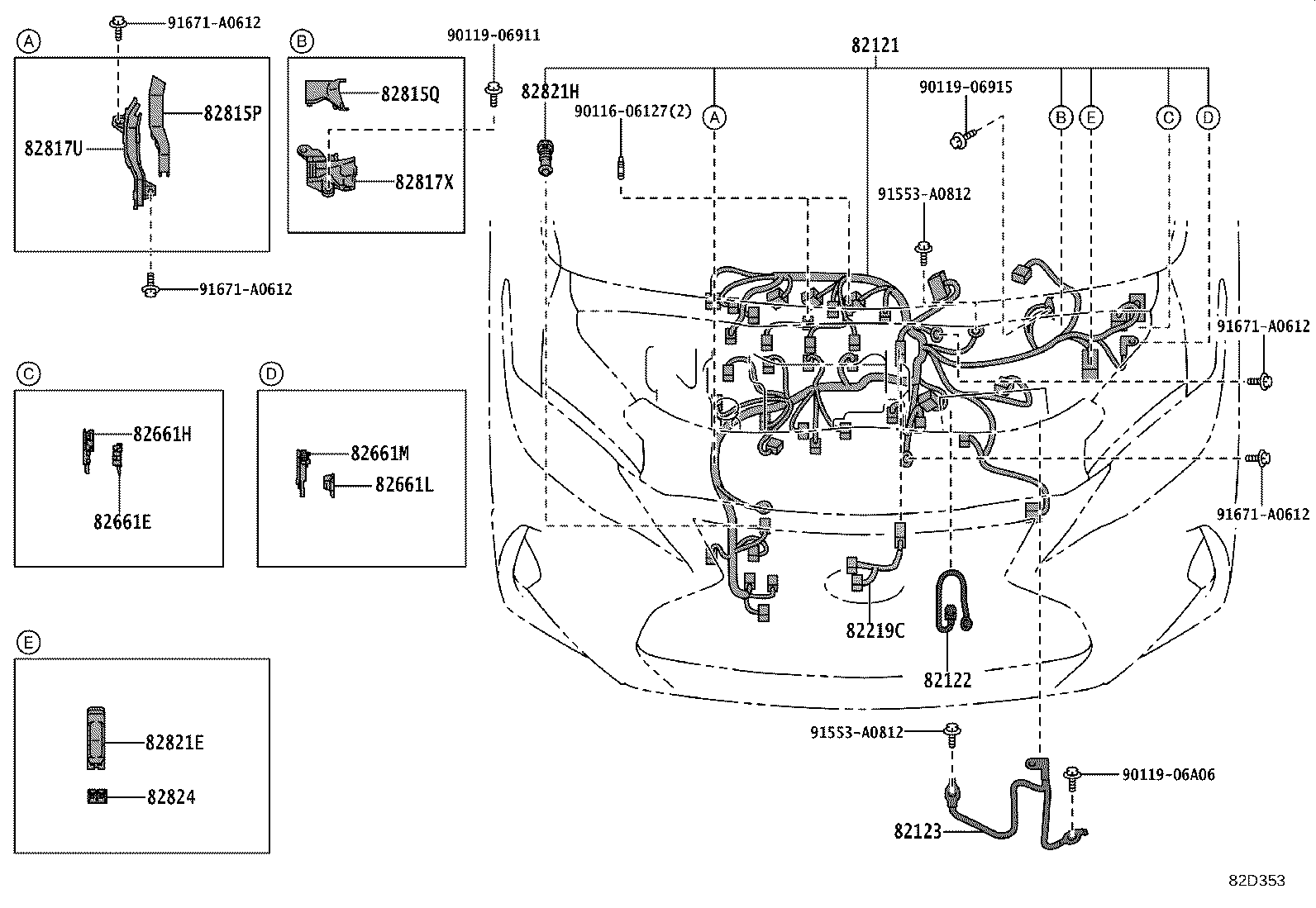 82142-58180 WIRE, INSTRUMENT PANEL, NO.2 product image