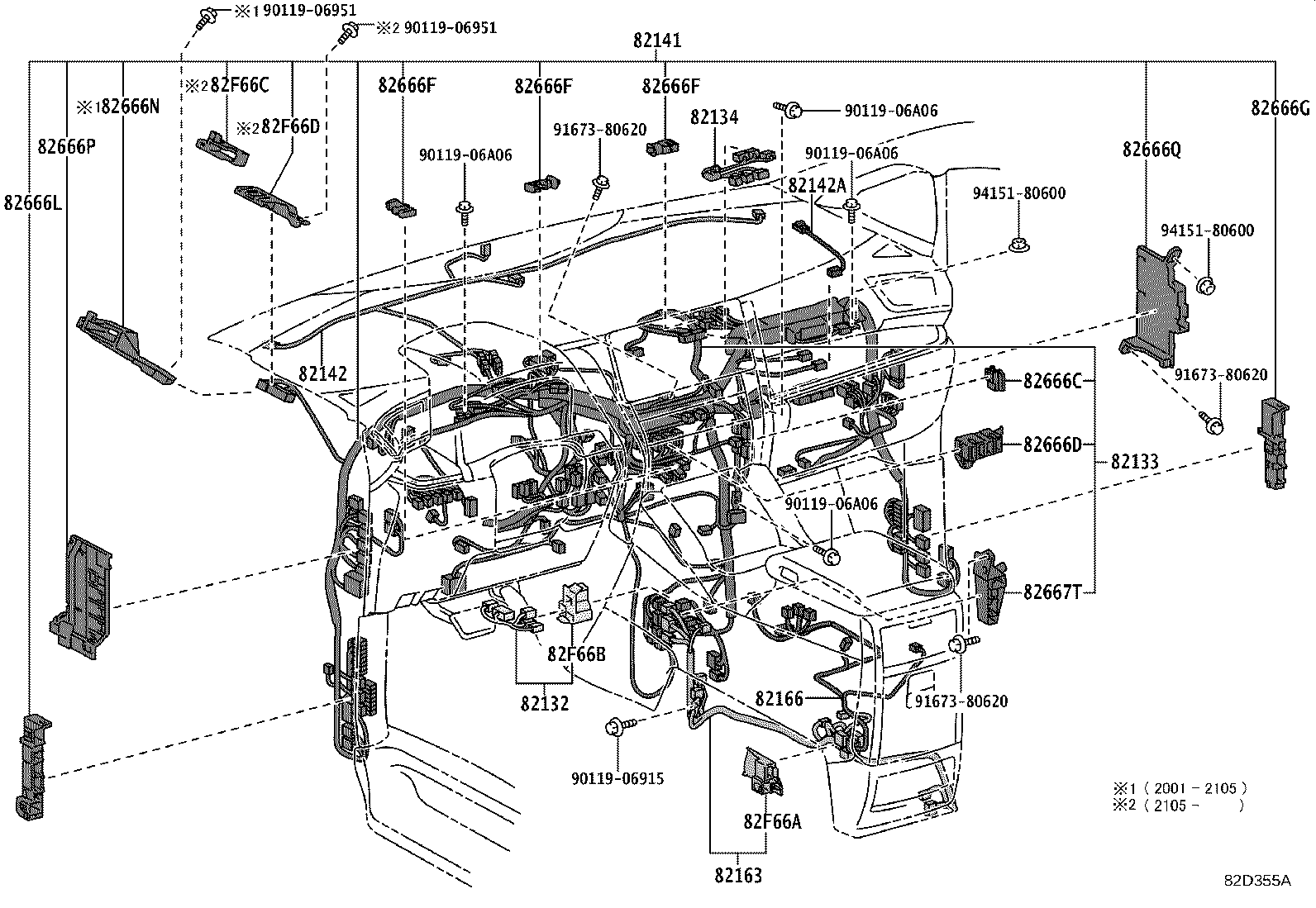 82142-58180 WIRE, INSTRUMENT PANEL, NO.2 product image