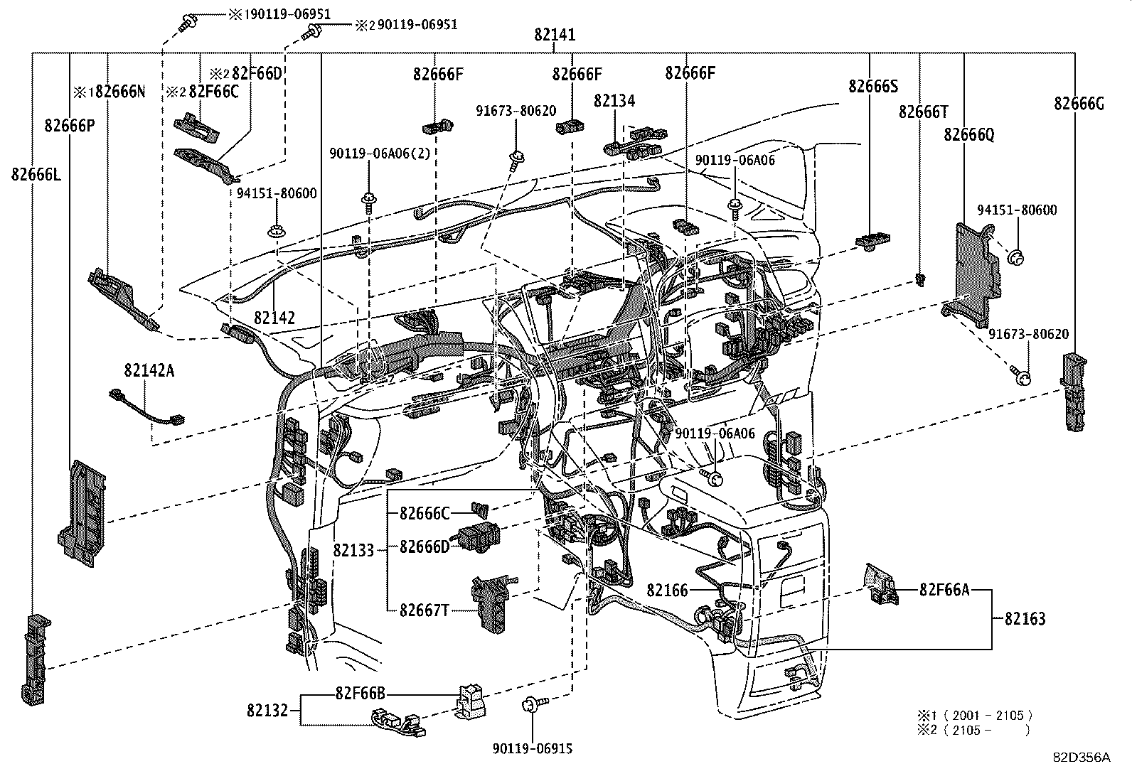 82142-58180 WIRE, INSTRUMENT PANEL, NO.2 product image