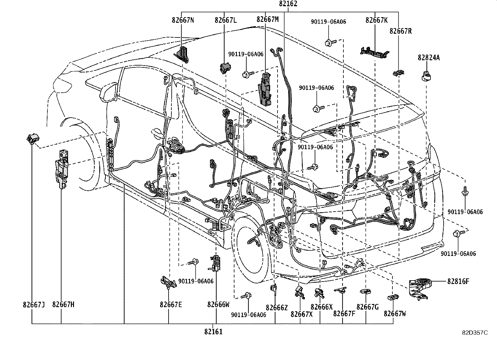 82142-58180 WIRE, INSTRUMENT PANEL, NO.2 product image