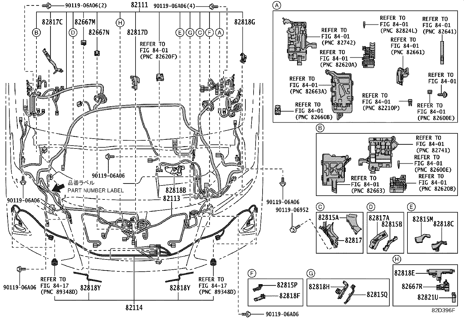 82142-58140 WIRE, INSTRUMENT PANEL, NO.2 product image