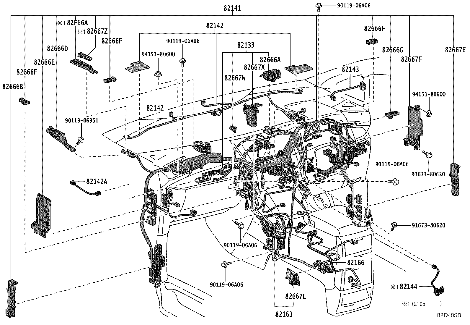 82142-58140 WIRE, INSTRUMENT PANEL, NO.2 product image