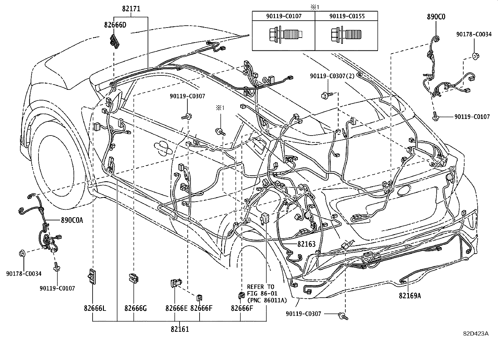 82142-F4160 WIRE, INSTRUMENT PANEL, NO.2 product image