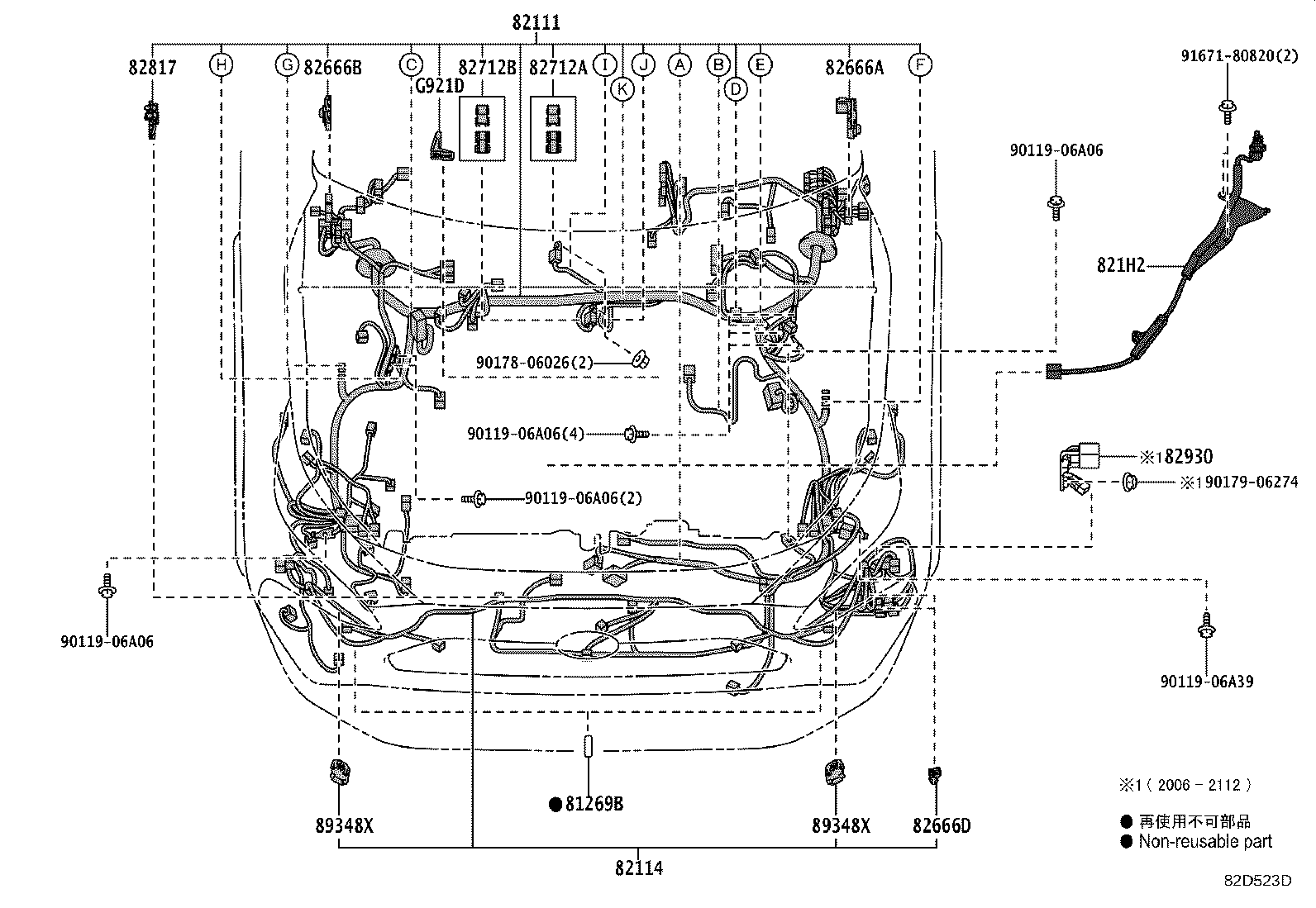 82142-42150 WIRE, INSTRUMENT PANEL, NO.2 product image