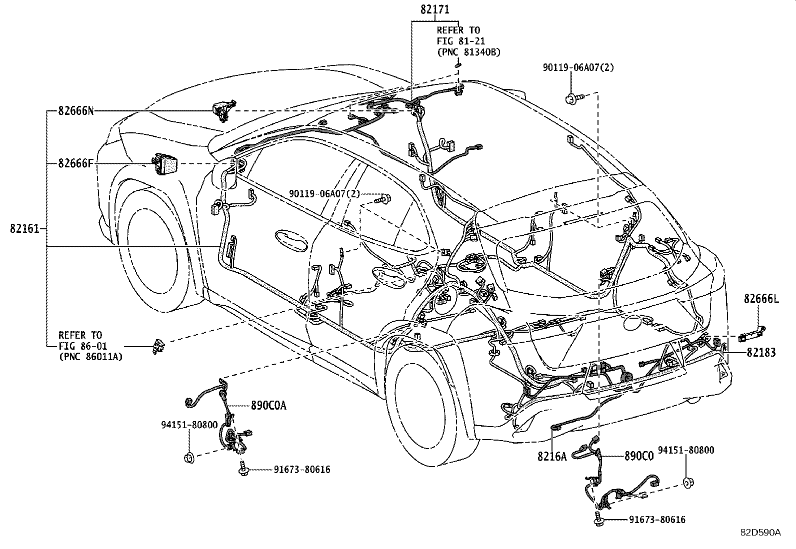 82142-76A40 WIRE, INSTRUMENT PANEL, NO.2 product image