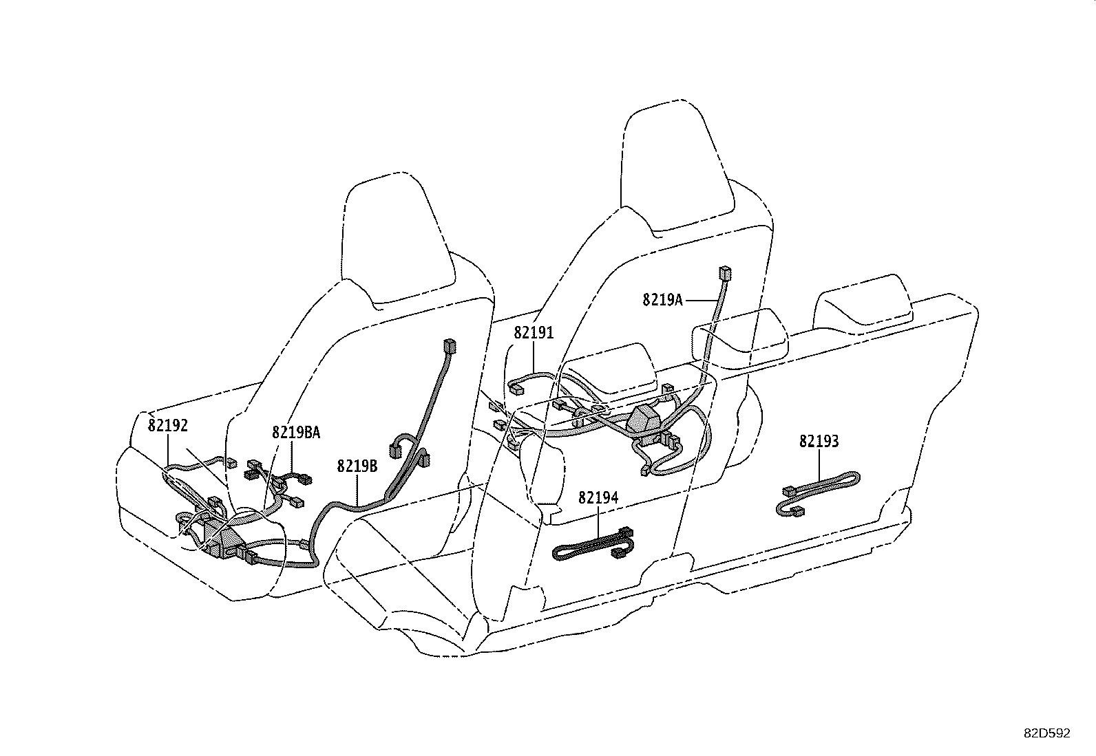 82142-76A40 WIRE, INSTRUMENT PANEL, NO.2 product image