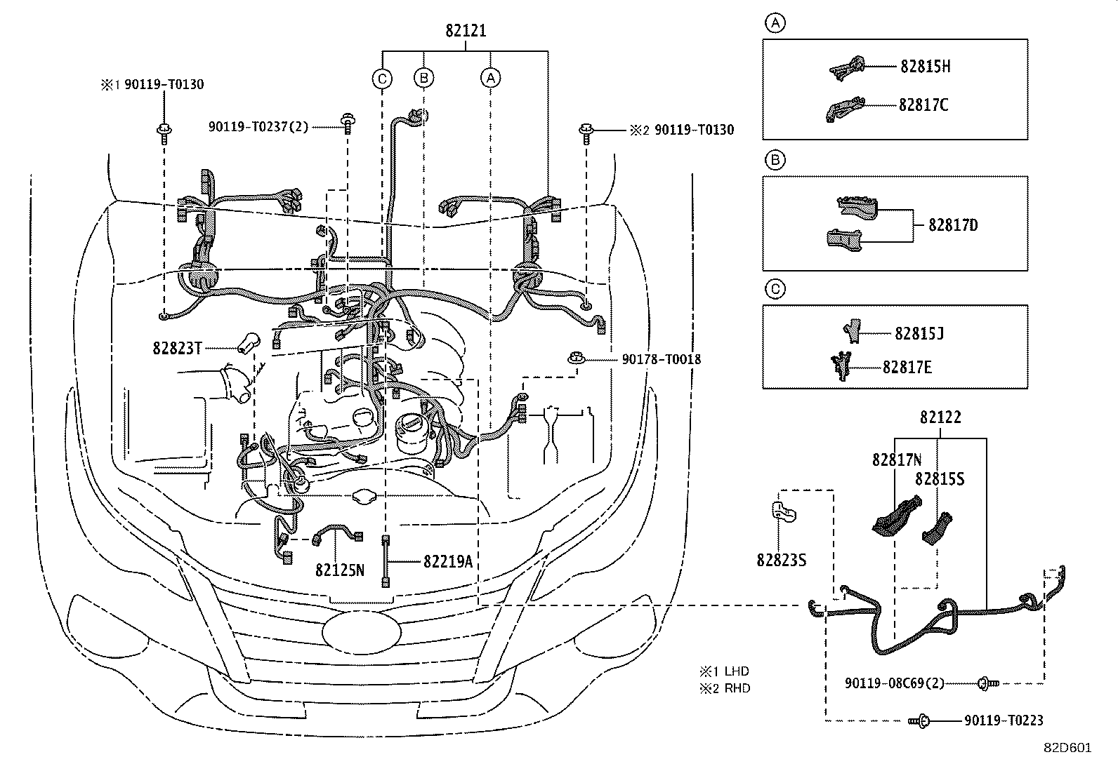 82142-KK830 WIRE, INSTRUMENT PANEL, NO.2 product image