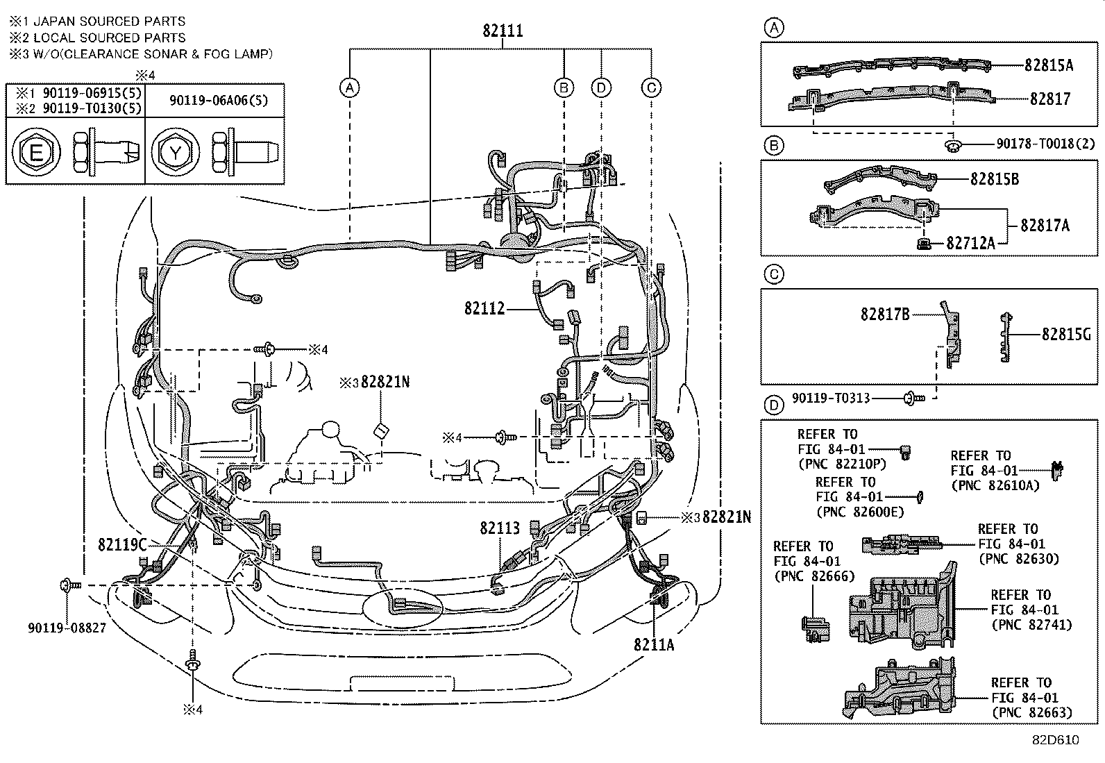 82154-KK620 WIRE, REAR DOOR, NO.2 product image