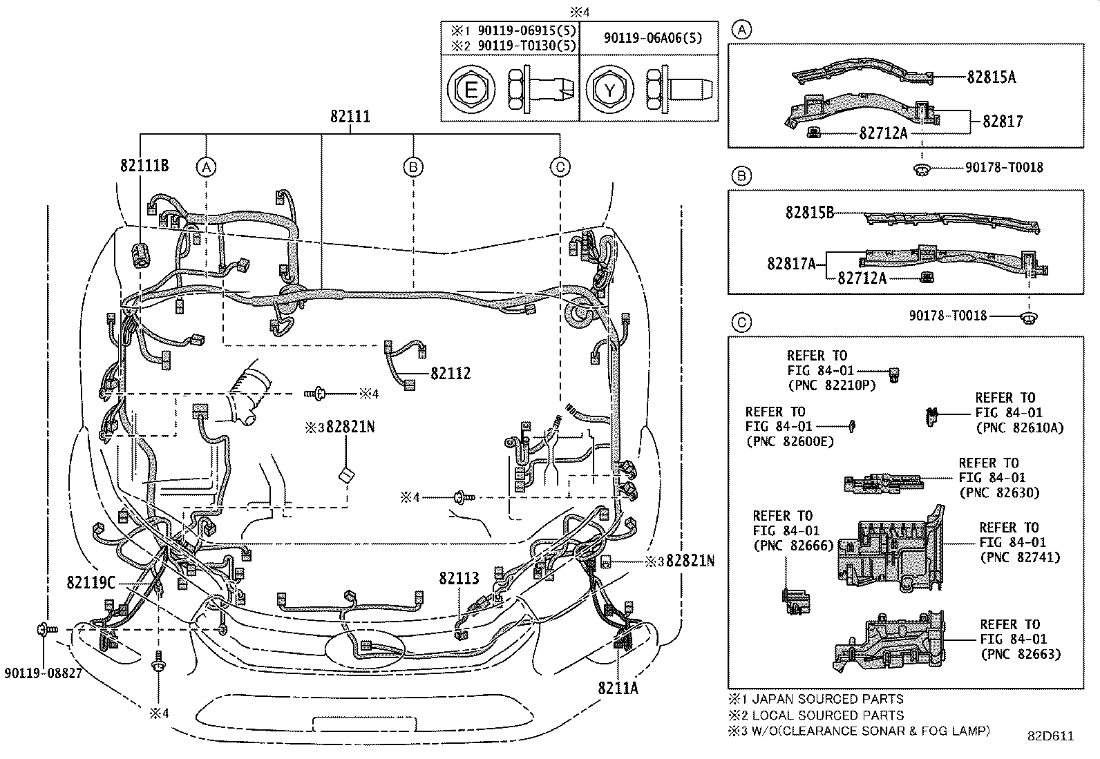 82154-KK620 WIRE, REAR DOOR, NO.2 product image