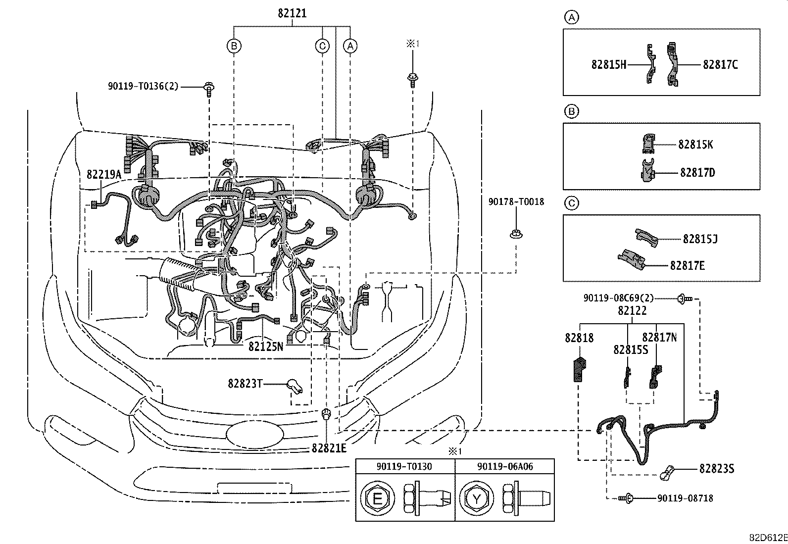Toyota 82143-KK400 WIRE, INSTRUMENT PANEL, NO.3
