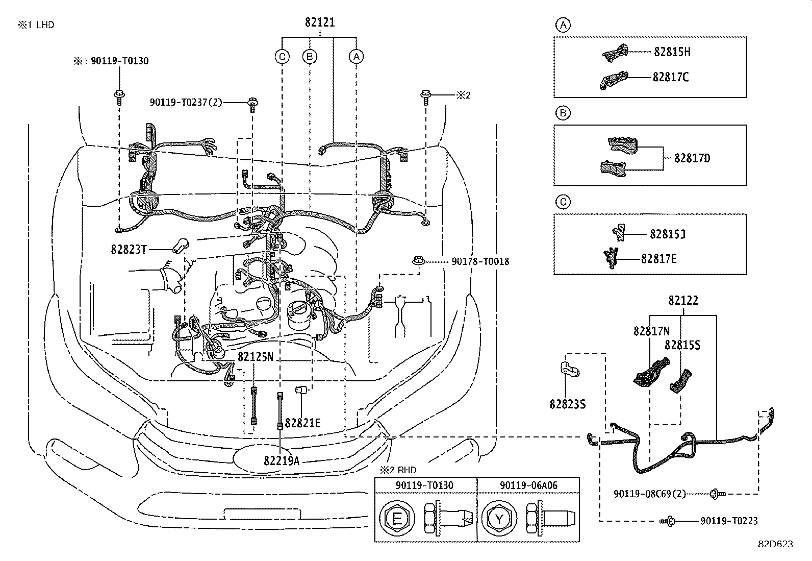 82154-KK620 WIRE, REAR DOOR, NO.2 product image
